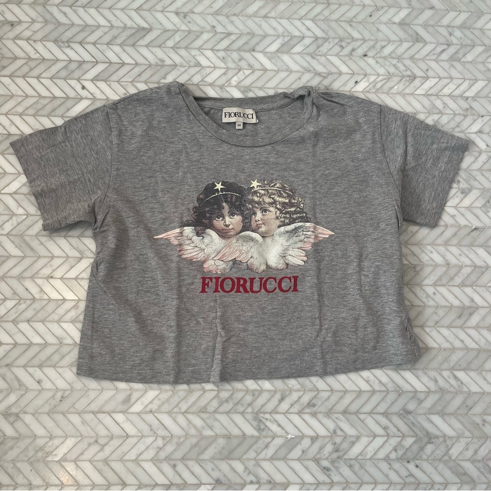 Fiorucci Angels Print cropped T-Shirt size xs